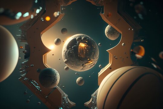Cyperspace 3D Background, Weltall und Raumfahrt Wallpaper 3d.
