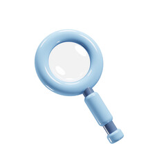 Magnifying glass with cartoon style suitable for website design presentation. 3d rendering icon