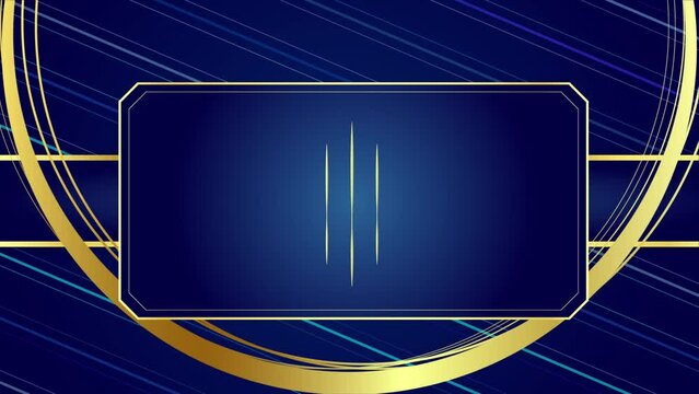 Animated Modern luxury abstract background with golden line elements. modern blue background for presentation
