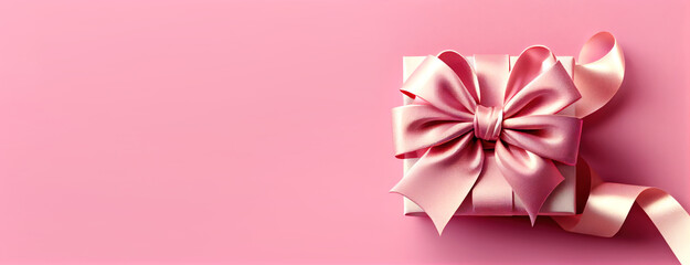 Pink Gift box with copy space , Generative Ai