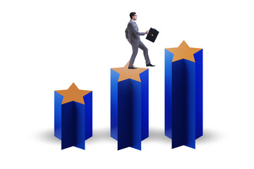 Concept of growing satisfaction levels with stars