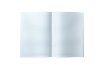 方眼ノート、学習帳｜白背景｜キリヌキ済み素材