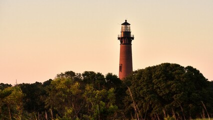 outer banks lighthouse at sunset