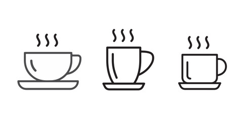 coffee cup vector icons set
