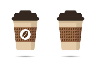 Coffee cup vector icons set