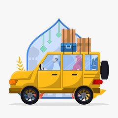 Naklejka premium homecoming tradition vector flat illustration