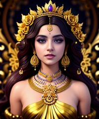 portrait of a woman wearing a crown