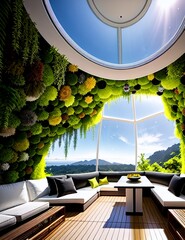 lounge area with plants