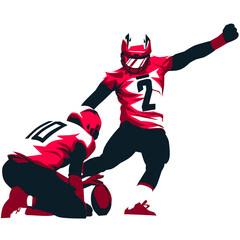  American football player kicking the ball nfl superbowl flat design illustration pop art vector png  © Diki Alamsyah
