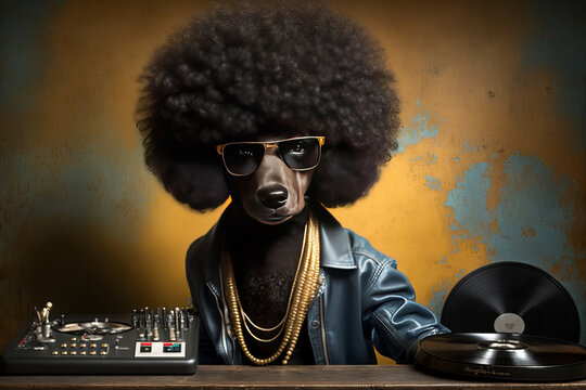 ool dog djing, generative AI.