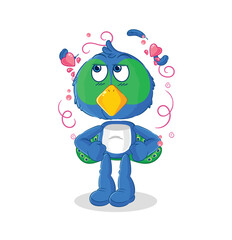 peacock shy vector. cartoon character