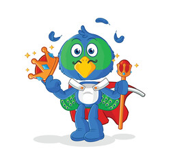 peacock king vector. cartoon character