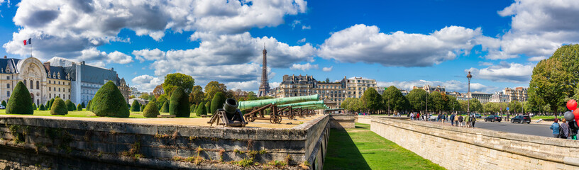 Eiffel Tower in Paris seen from Les Invalides 