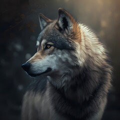 portrait of a wolf. Generative AI