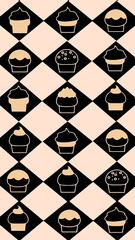 wallpaper with cupcakes set