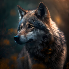 portrait of a wolf. Generative AI
