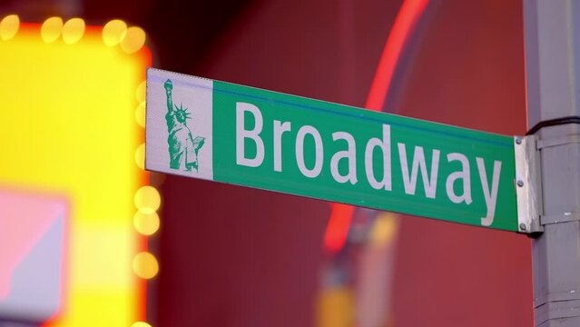 Broadway street sign at Times Square in New York - travel photography