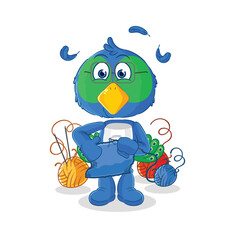 peacock tailor mascot. cartoon vector