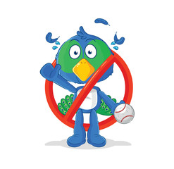 say no to peacock mascot. cartoon vector