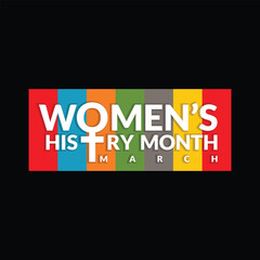 Women's History Month march typography vector design
