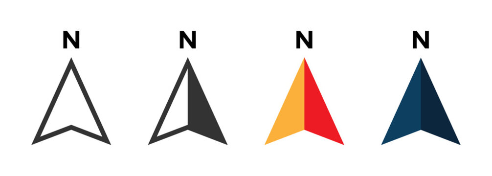 Compass icon vector concept set