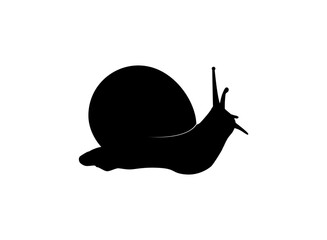 Snails are also called Escargot Silhouette for Logo, Art Illustration, Apps, Website or Graphic Design Element. Vector Illustration