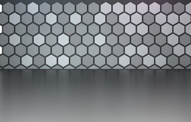 hexagon 3d background illustration rendering for flyer design, business design, your any product design and etc .