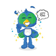 peacock agree mascot. cartoon vector