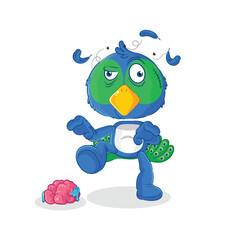peacock zombie character.mascot vector