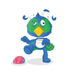peacock zombie character.mascot vector