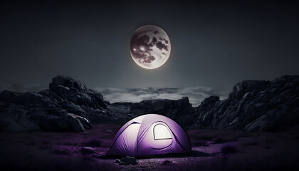Lunar Solitude: A Nighttime Escape to Nature