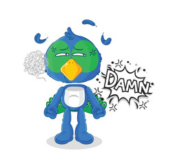 peacock very pissed off illustration. character vector