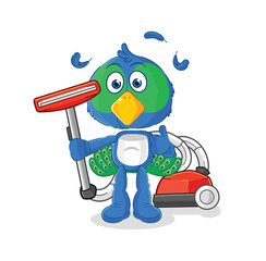 peacock clean with a vacuum . character vector