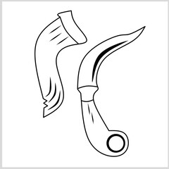 Kerambit , Kerambit is a small curved hand knife, Iconic Traditional Weapon from Minangkabau, West Sumatera, Indonesia. Vector Illustration for Icon, Symbol, Logo etc