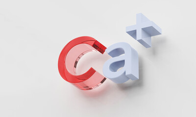 3D rendering calcium background,ca+