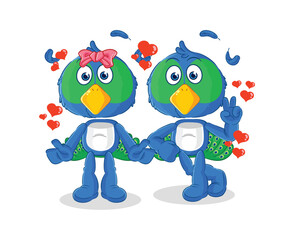 peacock dating cartoon. character mascot vector
