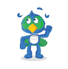 peacock eavesdropping vector. cartoon character