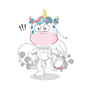 unicorn running illustration. character vector