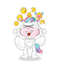 unicorn laugh and mock character. cartoon mascot vector