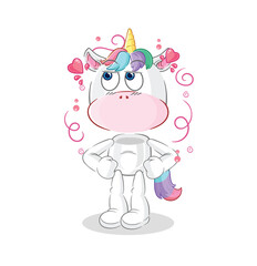 Obraz na płótnie Canvas unicorn shy vector. cartoon character