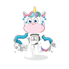 unicorn runner character. cartoon mascot vector