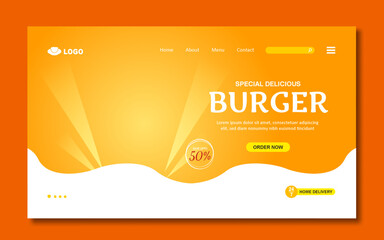 Food Menu Burger Landing Page Template