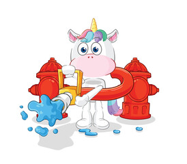 unicorn firefighter vector. cartoon character