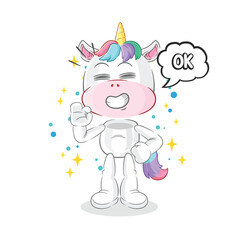 Obraz na płótnie Canvas unicorn agree mascot. cartoon vector