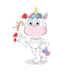 Obraz na płótnie Canvas unicorn flirting illustration. character vector