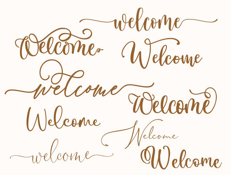 Welcome sign collection vector