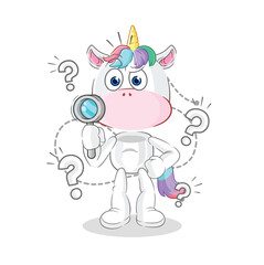 unicorn searching illustration. character vector
