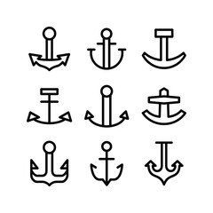 anchor icon or logo isolated sign symbol vector illustration - high quality black style vector icons
