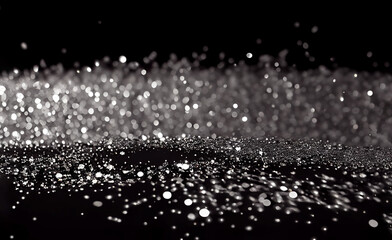 Silver glitter on black background - 575502750