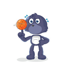 seal playing basket ball mascot. cartoon vector